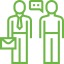 Icon of Salesman Talking to a Customer 