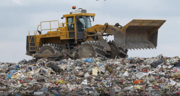 Landfill compactor for industrial waste recycling