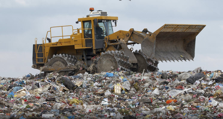 Landfill compactor for industrial waste recycling