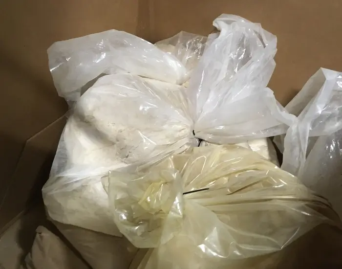 Waste food packed in a plastic bag ready to be recycled by Cumberland Recycling in Franklin, TN